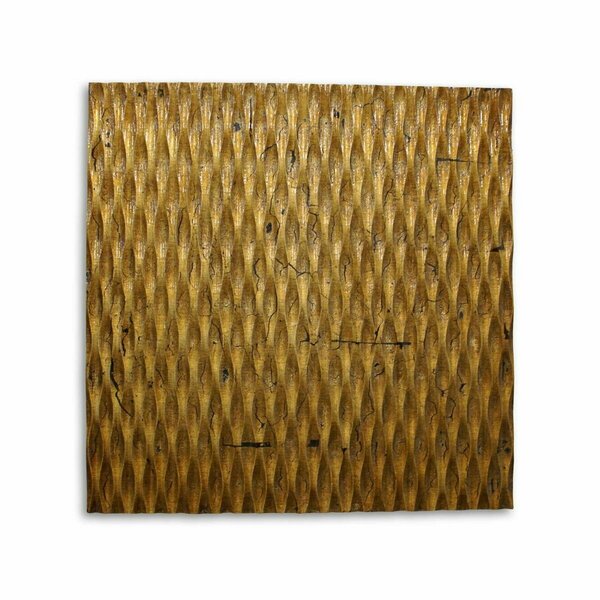 Decoracion 36 x 36 in. Metallic Ridge Gold Wall Art DE3086694